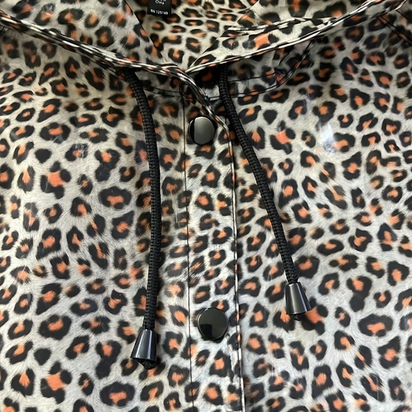 Topshop Leopard clear transparent rain coat size 6 - Picture 4 of 6